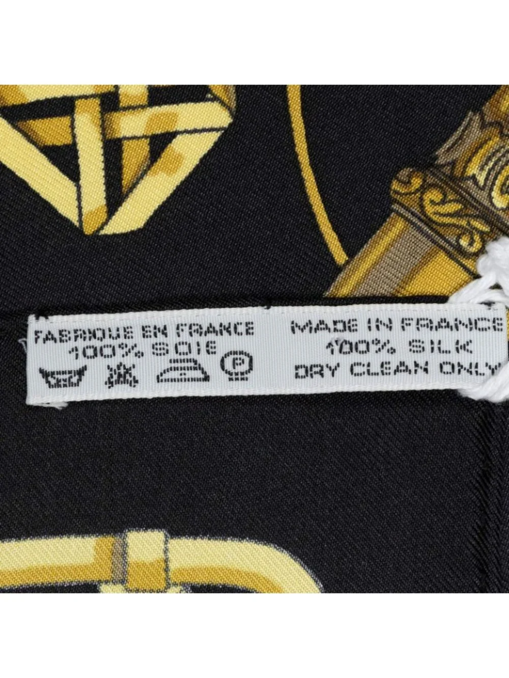 Hermes Scarf Black Gold Silk